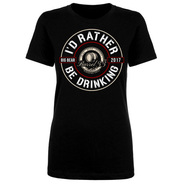 I'D RATHER BE DRINKING - BIG BEAR - WOMEN'S FITTED T-SHIRT - $MAKX3T$ Thumbnail